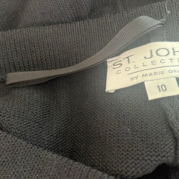 St. John Collection by Marie Gray Classic Black Knit Pull On Pants Size 10 Quiet - Picture 3 of 10
